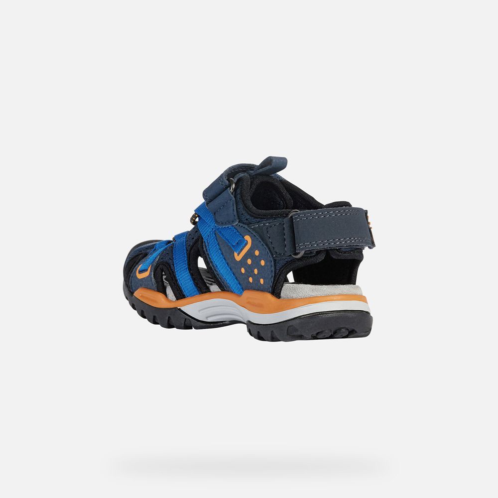 Geox Sandals Navy/Orange Borealis - Geox Boys Shoes - IQNWDB835